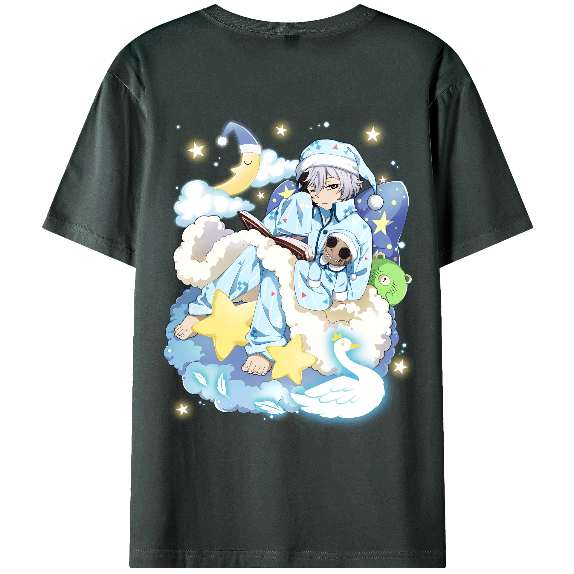 （画像用） 文豪ストレイドッグス Bungo Stray Dogs 綿100％ メンズ半袖Tシャツ（バックプリント） 通気性